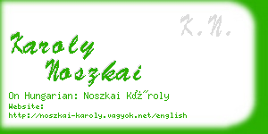 karoly noszkai business card